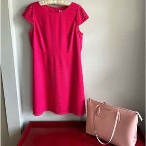 J.Crew Raspberry Laser Cut Out A-line Dress